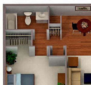 Floorplan Photos Gallery Palm Crest at Station 40_Phoenix AZ_Floor Plan_One Bedroom One Bathroom